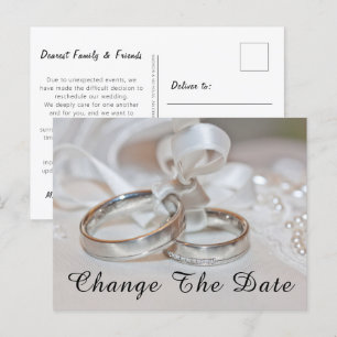 Postal Boda elegante Cambiar la fecha Guardar la fecha