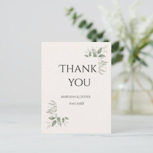 Postal Boda elegante con flores ligeras