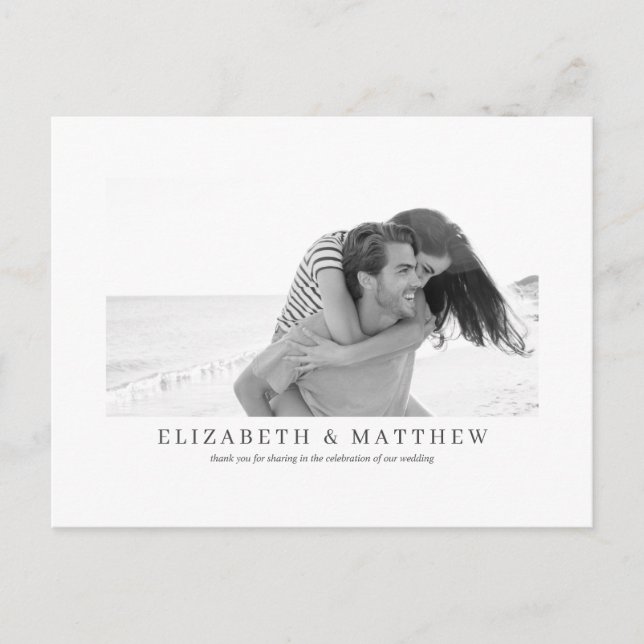 Postal Boda | Elegante foto Personalizado moderna (Anverso)