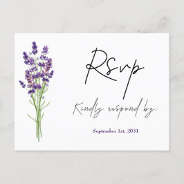 Postal Boda elegante minimalista de moda lavanda RSVP