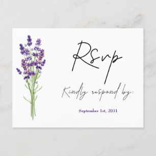 Postal Boda elegante minimalista de moda lavanda RSVP