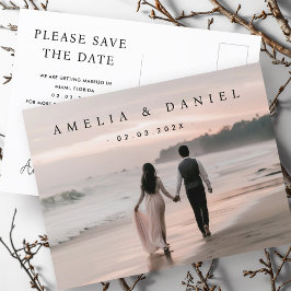 Postal Boda elegante, salva la foto de la fecha