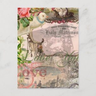 Postal Boda elegante vintage matrimonio antiguo vintage