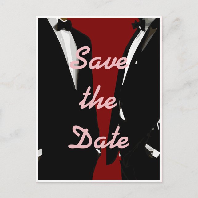 Postal Boda elegante y moderno de los homosexuales (Anverso)