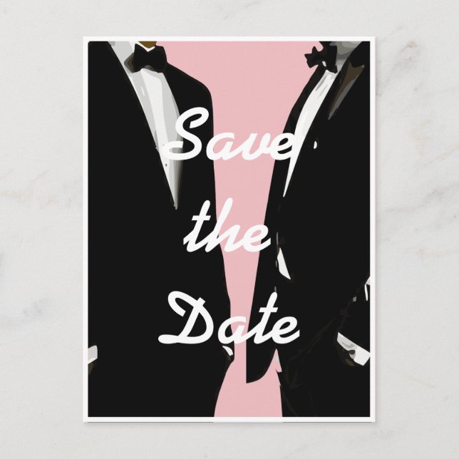 Postal Boda elegante y moderno de los homosexuales (Anverso)