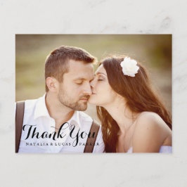 Postal Boda Elegantemente Guiado Gracias Postcard