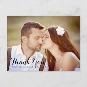 Postal Boda Elegantemente Guiado Gracias Postcard
