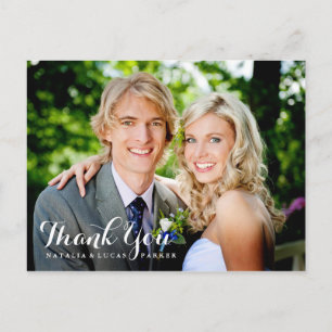Postal Boda Elegantemente Guiado Gracias Postcard