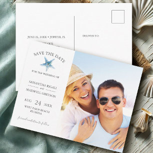 Postal Boda en Destino de Playa Guardar la Fecha