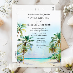 Postal Boda en Destino de Playa Tropical