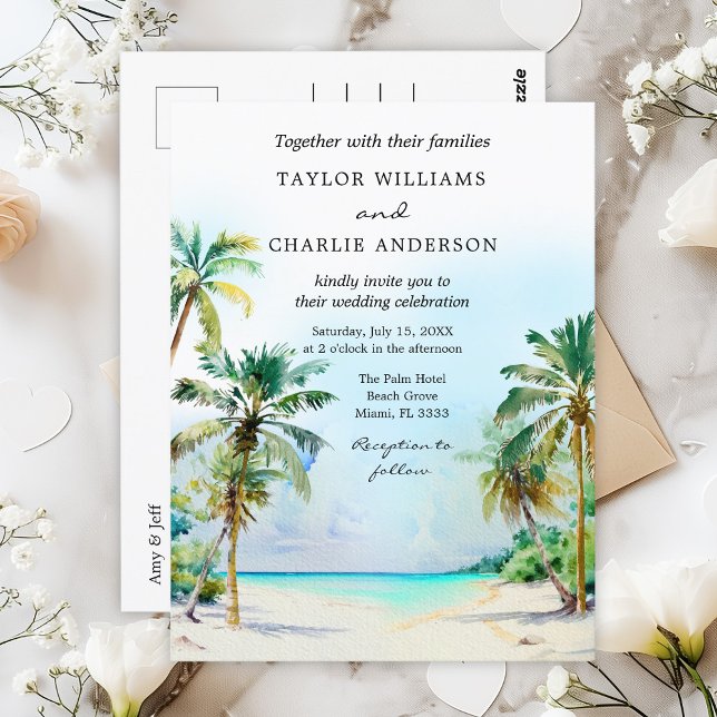 Postal Boda en Destino de Playa Tropical (Subido por el creador)