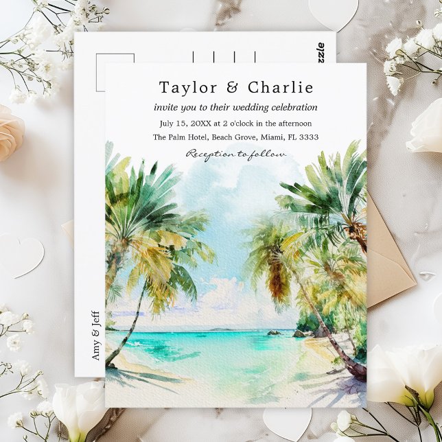 Postal Boda en Destino de Playa Tropical (Subido por el creador)