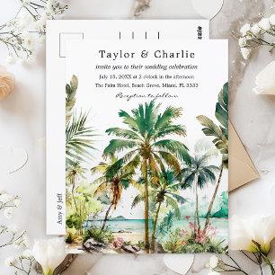 Postal Boda en Destino de Playa Tropical