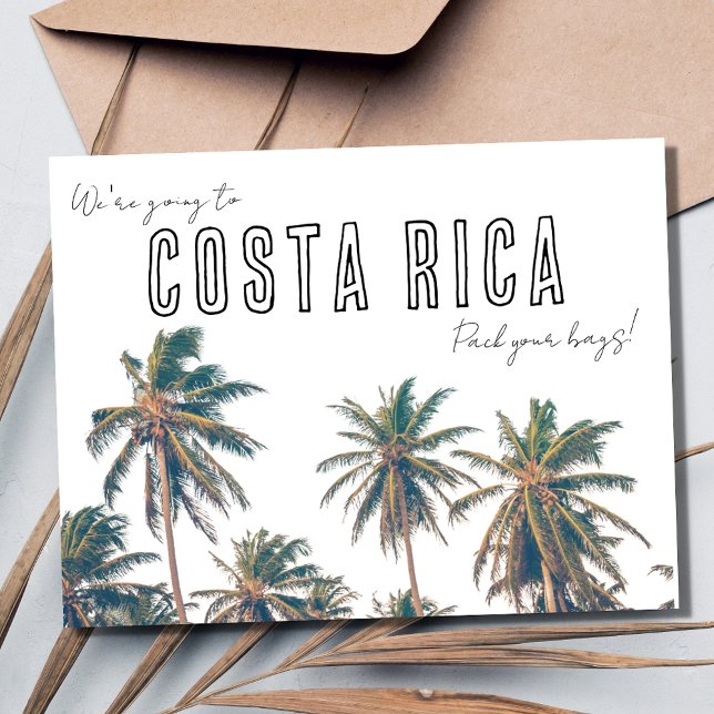 Postal Boda en Destino de Playa Tropical Guardar la Fecha (Tropical Beach Destination Wedding Save the Date Postcard)