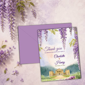 Postal Boda en el Jardín de Wisteria Manor Agradecimiento