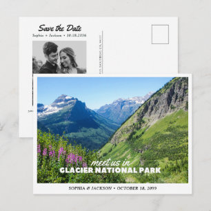 Postal Boda en el Parque Nacional Glacier Save the Date