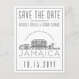 Postal Boda en Jamaica con estilo Skyline salva la fecha