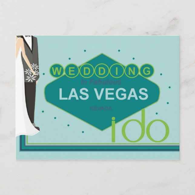 Postal Boda en Las Vegas Bride & Groom i do Postcard (Anverso)