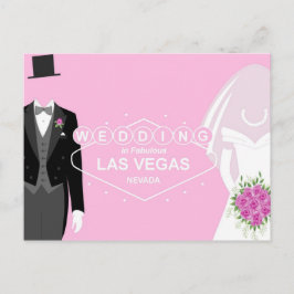 Postal Boda en Las Vegas, Groom en un tux y Bride en