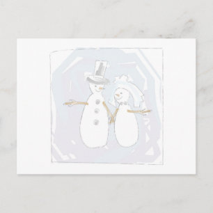 Postal Boda en Novia de Nieve y Groom