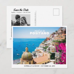Postal Boda en Positano Save the Date Viaje Retro