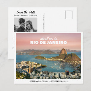 Postal Boda en Río de Janeiro Save the Date Viaje Retro