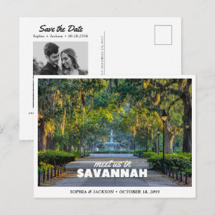 Postal Boda en Savannah Save the Date Viaje Retro