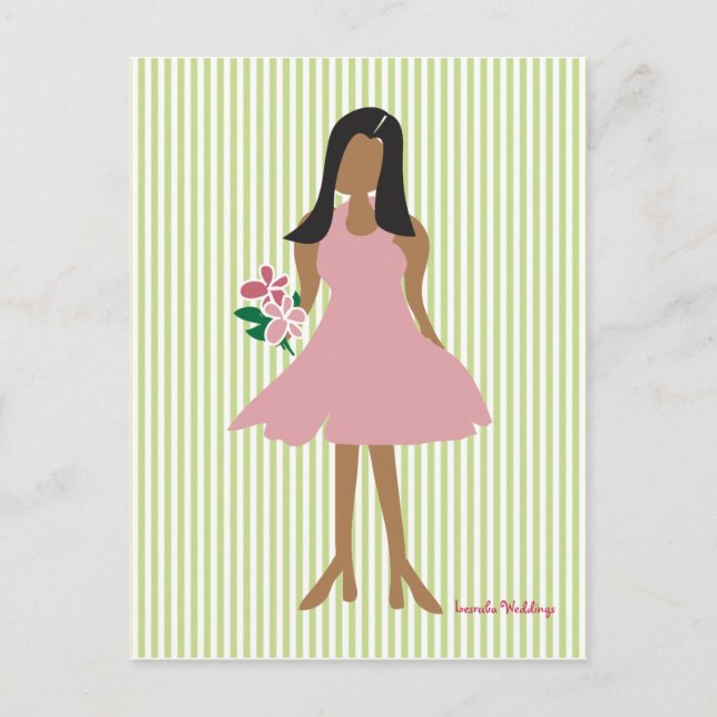 Postal Boda étnica femenina (Anverso)