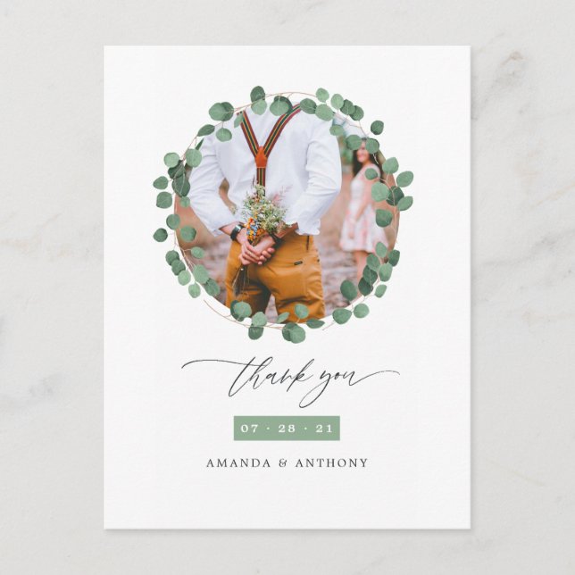 Postal Boda Eucalyptus de Woodland Forest (Anverso)
