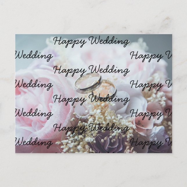 Postal Boda feliz (Anverso)