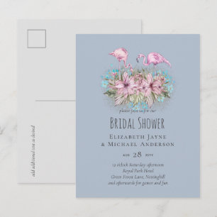 Postal Boda Flamingos Tropical
