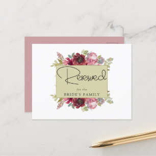Postal Boda floral acuático del jardín de verano reservad