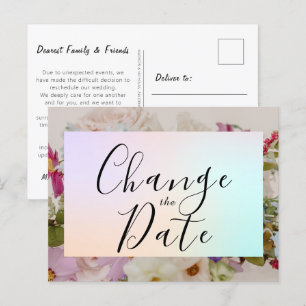 Postal Boda floral Cambiar la fecha Guardar la fecha
