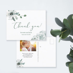Postal Boda floral de acuarela botánica Guión fotográfico