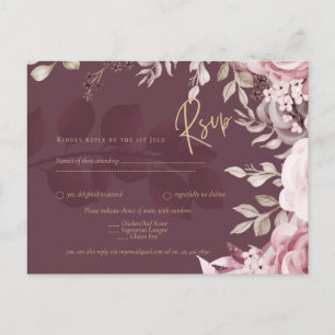 Postal Boda Floral de aroma rosa rubor RSVP