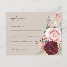 Boda floral de color rosa y amarillo RSVP