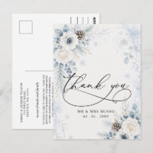 Boda Floral de Invierno en Azul Polvoriento Modern