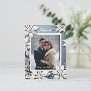 Postal Boda floral de invierno foto gracias