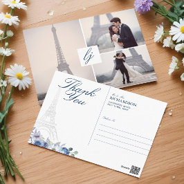 Postal Boda floral de la Torre Eiffel de París
