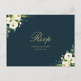 Postal Boda floral de marfil RSVP