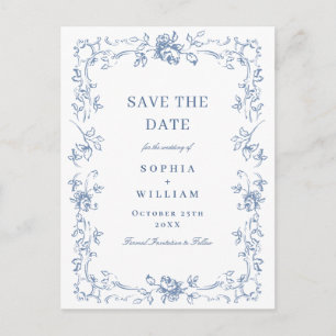 Postal Boda floral de origen renacentista salva la fecha