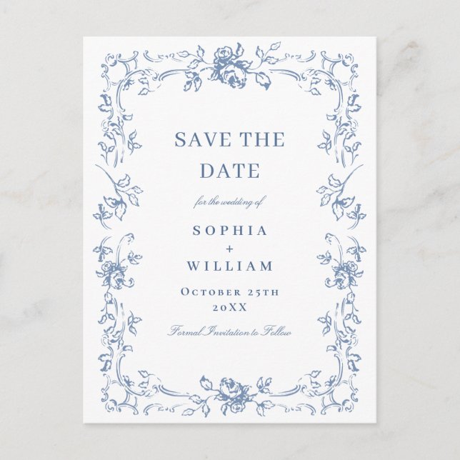 Postal Boda floral de origen renacentista salva la fecha (Anverso)