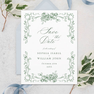 Postal Boda floral de origen renacentista salva la fecha