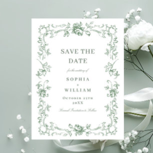 Postal Boda floral de origen renacentista salva la fecha