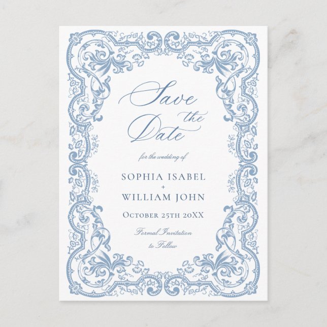 Postal Boda floral de origen renacentista salva la fecha (Anverso)