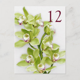 Postal Boda Floral de orquídeas de cimbidio verde