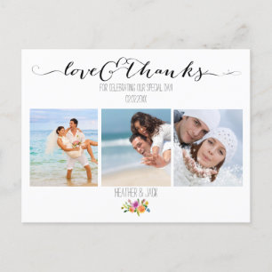 Postal Boda Floral de PixDezines Gracias