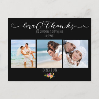 Postal Boda Floral de PixDezines Gracias