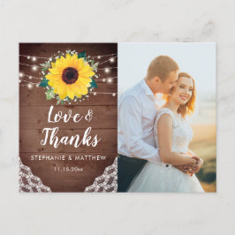 Postal Boda floral de Sunflower Lace