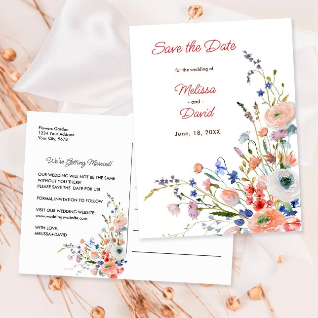 Postal Boda floral elegante (Subido por el creador)